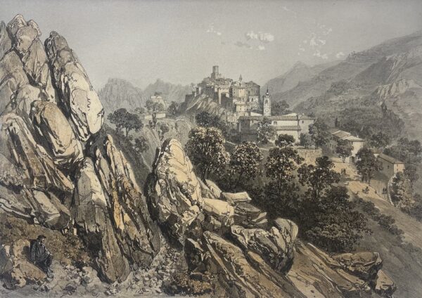 La Tourette Lithographie 1864 Alpes-Maritimes France