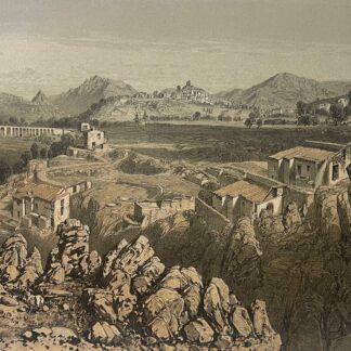 LEVENS Vue prise prés des Tanneries Lithographie 1864 Alpes-Maritimes France