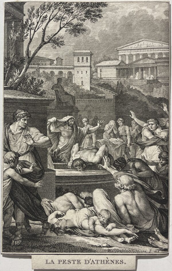 Grèce Athènes La peste (430–427 av. J.-C.) gravure XVIIIe épidémie