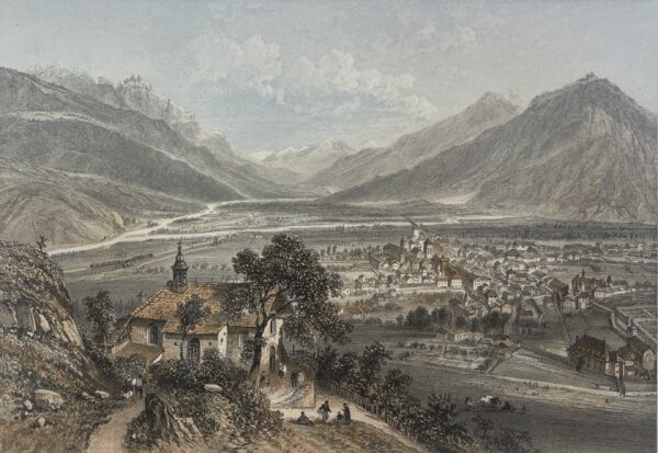 SAINT JEAN DE MAURIENNE Savoie lithographie 1864 France Alpes
