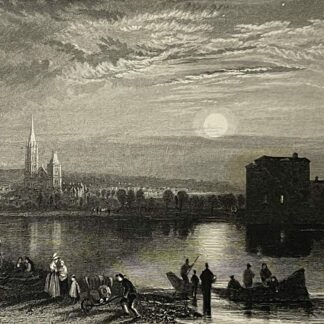 Saint-Denis d'après W Turner graveur Fisher 1833 Seine-et-Marne France