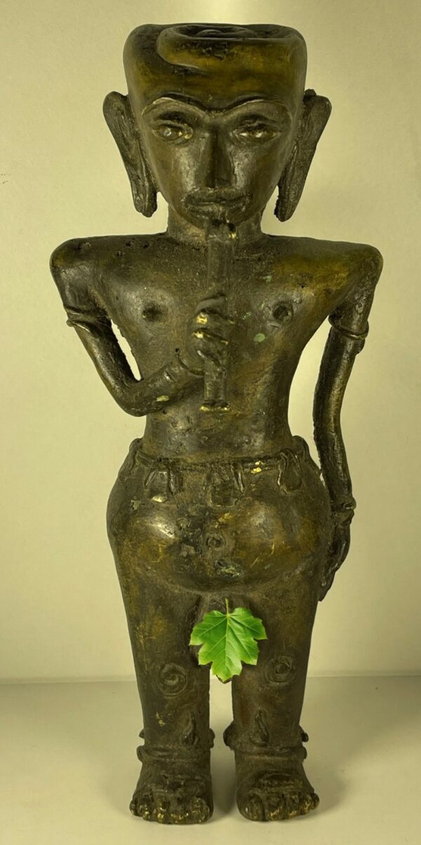 Southeast Asian Bronze Figure Male Sculpture Thailand Laos Khmer 19/20th Century