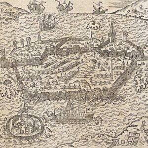 Grèce Nafplio ancien Napoli di Romania André Thevet (1504-1592) Engraving 1575