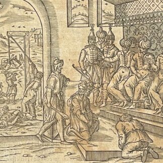 Ottoman Empire André Thevet 1575 Woodcut Christian Slaves Turkey Engraving
