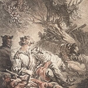 Jean-Baptiste Huet graveur manière de crayon Gilles Demarteau  XIXe Mouton Berger