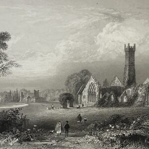 Irlande ADARE ABBEY d'après William Henry Bartlett c 1859