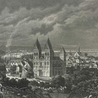 ANDERNACH ville sur le Rhin Gravure 1850 Allemagne Engraving