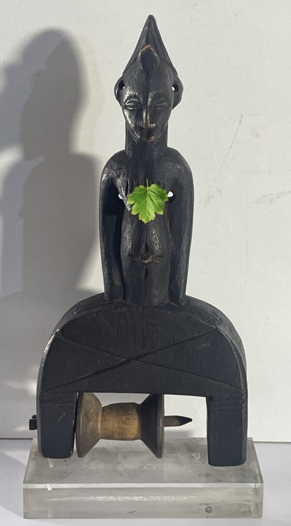 Côte d’Ivoire Baoulé Poulie de métier à tisser anthropomorphe ancienne Pulley