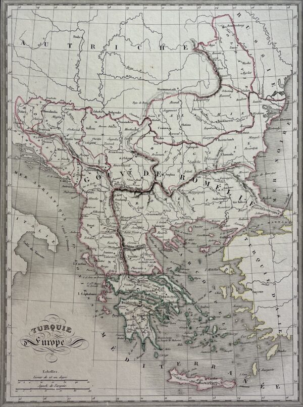 Grèce Turquie d' Europe 1837 Engraving Empire ottoman Albanie Constantinople