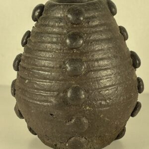 Sculptural Stoneware Vessel Applied Nodules Brutalist Primitive Style XXth