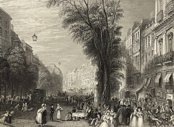 JMW Turner Boulevards Engraving c1833 Antique French Street Scene Print