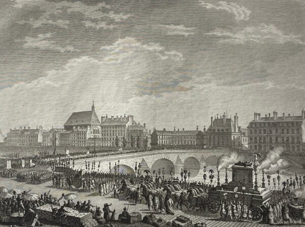 Paris 1791 Révolution française Triomphe de Voltaire 1804 France Engraving