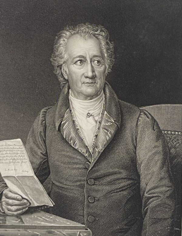 Goethe 1749-1832 Portrait Antique Engraving c1850 Century German Literature