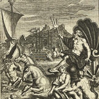 Trojan War Neptune Aids Greek Guerre de Troie Engraving c 1711 Fourdinier Picart