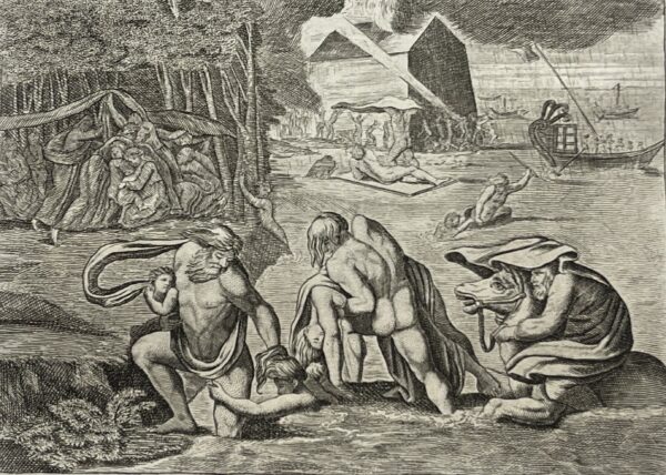 LE DELUGE French Engraving c 1810 Arche de Noé