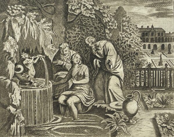 Suzanne et les vieillards Engraving 1770
