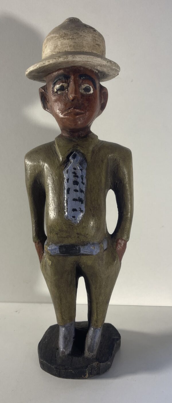 Baoulé Colonial Figure Ivory Coast African Folk Art Wooden Statue XXth Century
