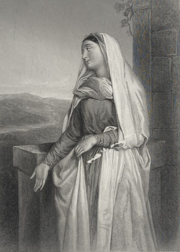 Elizabeth Mother John Baptist Gospel Luke after G Staal Biblical Engraving 1847