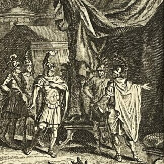 Trojan War Phénix Ajax et Ulysse chez Achille guerre de Troie Engraving 1725