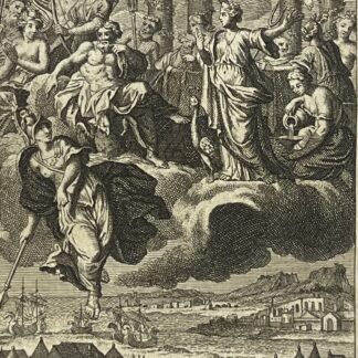 Trojan War réunion des dieux sur la guerre de Troie Engraving 1725