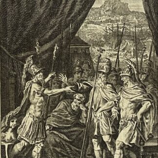 Trojan War Achille en colère contre Agamemnon Guerre de Troie Engraving 1725