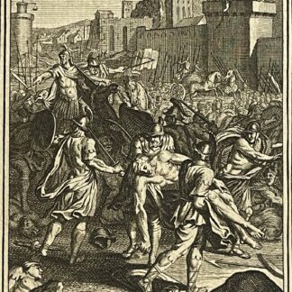 Trojan War Ménélas roi de Sparte Patrocle Guerre de Troie Engraving 1725 Picart