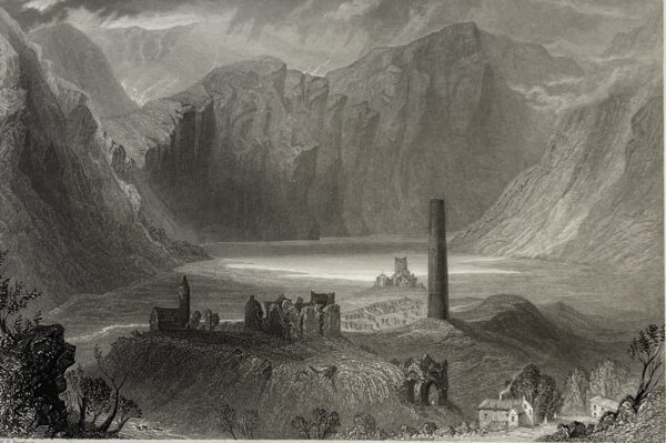Irlande Glendalough County Wicklow d'après William Henry Bartlett c 1859