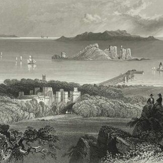 Irlande Howth Castle, County Dublin d'après William Henry Bartlett c 1859