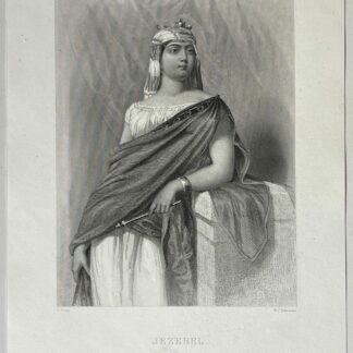 Jezabel épouse du roi d'Israël Achab gravure d'après Gustave Staal 1814-1882
