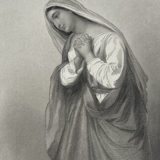 Partager La Cananéenne after Gustave Staal Antique French Religious Steel Engraving 1847