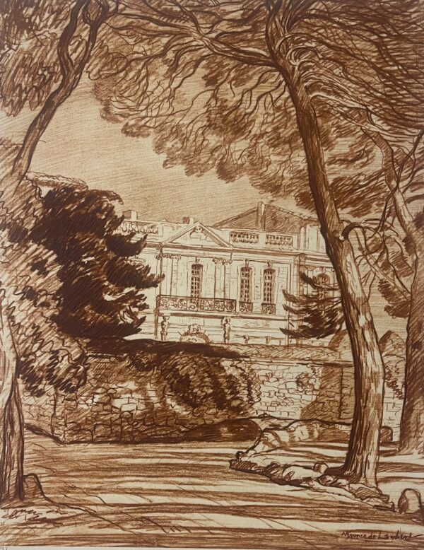 Montpellier Pavillon populaire d' Assas gravure c 1942 Provence France Engraving