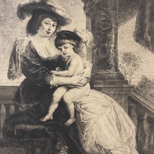 Peter Paul Rubens 1577-1640 Hélène Fourment et son fils Rajon Enraving c 1882