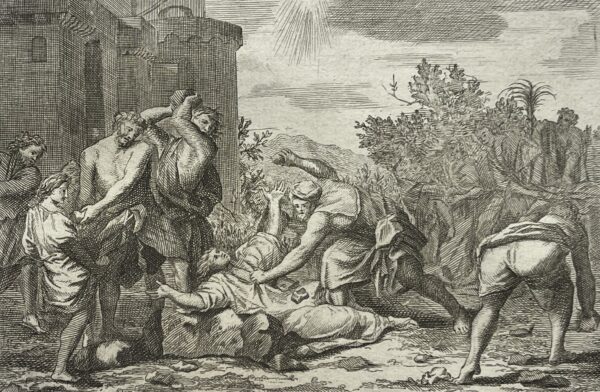 Saint Étienne lapidé premier martyr chrétien French Engraving c 1810
