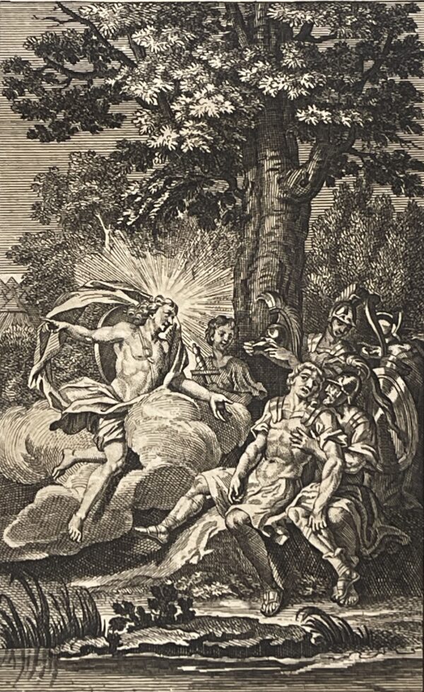Trojan War Apollo Revives Hector Antique Engravingc 1725 Engravingr Fourdinier