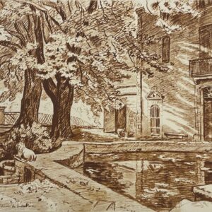 Aix-en-Provence Bastide La Gravesonne Engraving Maurice de Lambert c 1942