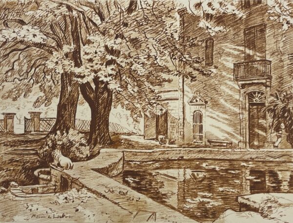 Aix-en-Provence Bastide La Gravesonne Engraving Maurice de Lambert c 1942