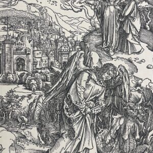 Albrecht Dürer Ange tenant la clé de l'abîme Apocalypse 1498 fac-similés 1900