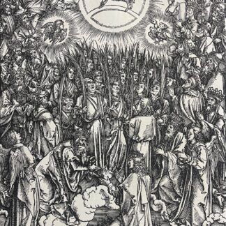 Fac-similé vers 1900 de l’Adoration de l’Agneau mystique d’après Albrecht Dürer sur papier vergé