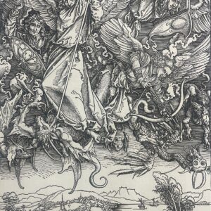 Albrecht Dürer Saint Michel Combattant le Dragon 1498 Fac-similé 1900 Engraving