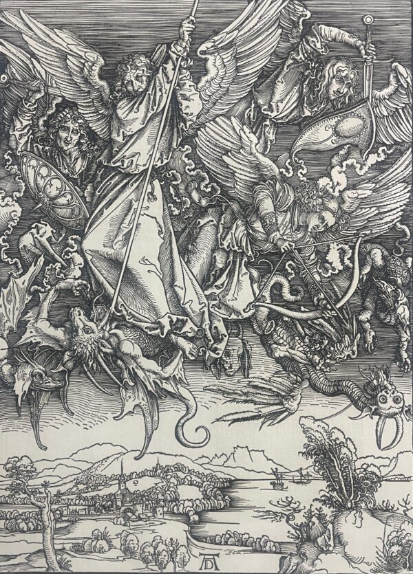 Albrecht Dürer Saint Michel Combattant le Dragon 1498 Fac-similé 1900 Engraving