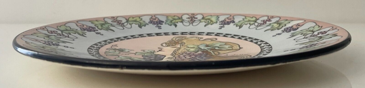 Chinese Art Nouveau Plate after Henri Privat Livemont 1905 Woman Grapes – Image 5