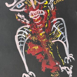 Art vaudou Brésil Cangaceiro acrylique monogramme D.M Vaudun voodoo Art brut