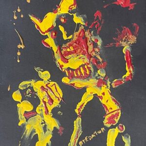 Art vaudou Brésil Prédator acrylique monogramme D.M Vaudun voodoo Art brut