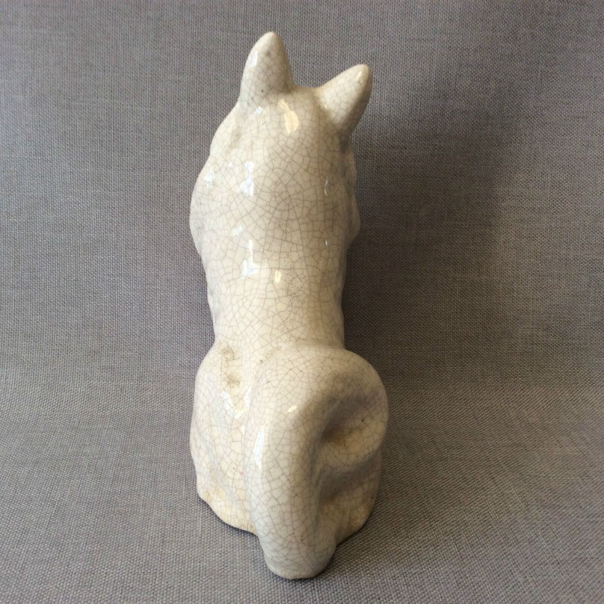 Antique Samoyed Dog Crackle Porcelain Russian Sled Dog Spitz Figurine Chien – Image 2