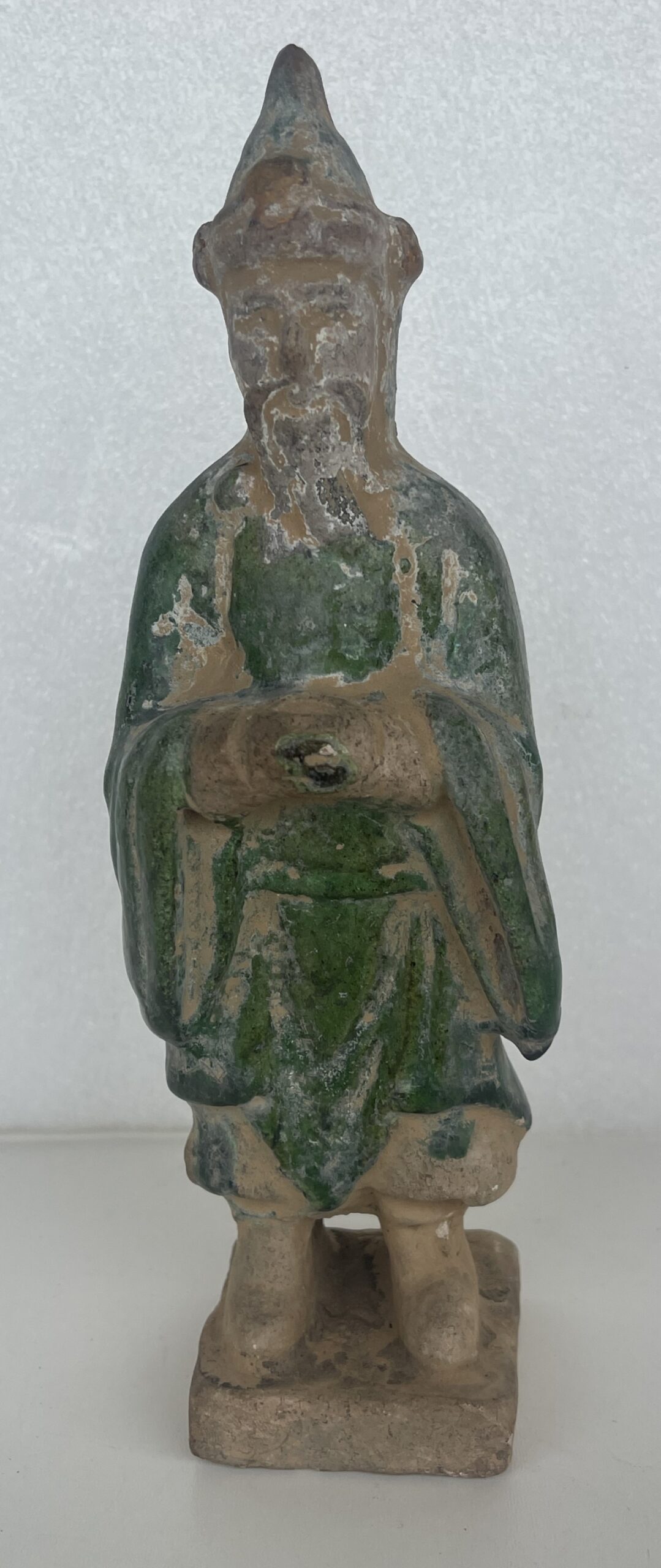 Chine dignitaire barbu céramique à glaçure verte époque Ming statue ancienne – Image 6