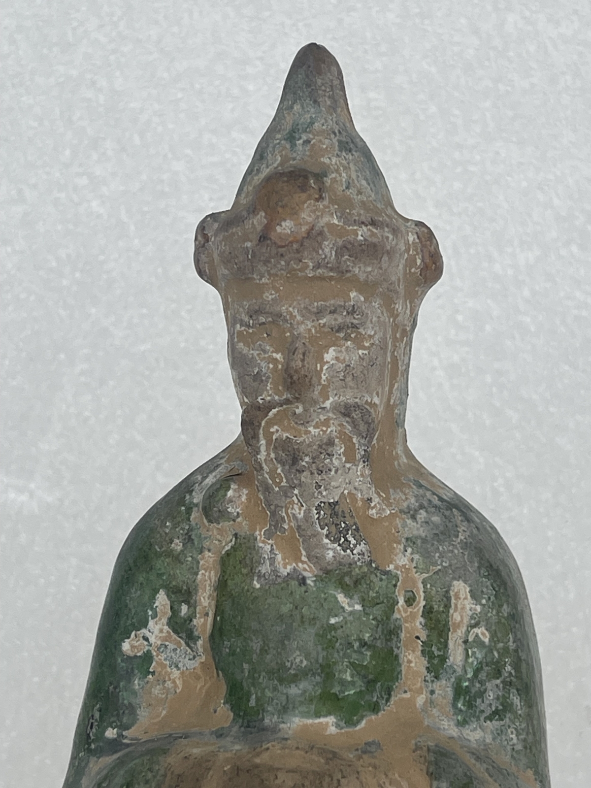 Chine dignitaire barbu céramique à glaçure verte époque Ming statue ancienne – Image 5