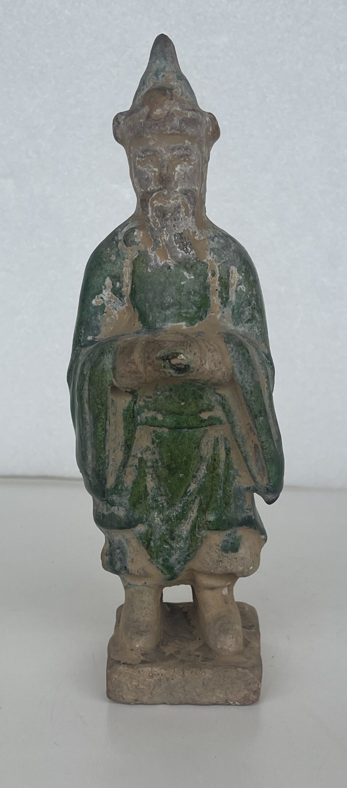 Chine dignitaire barbu céramique à glaçure verte époque Ming statue ancienne – Image 2