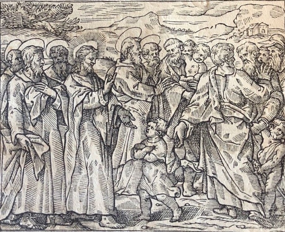 1591 Arabic Gospels Jesus and Little Children Woodcut Tempesta Raimondi Rome – Image 3