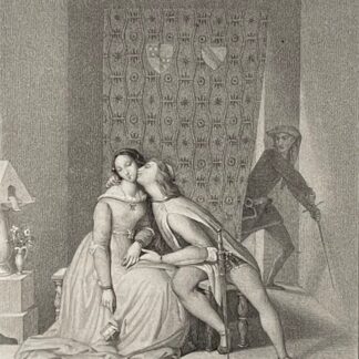 Francesca da Rimini d’après Ingres lithographie romantique M. Gsell 1844 Dante