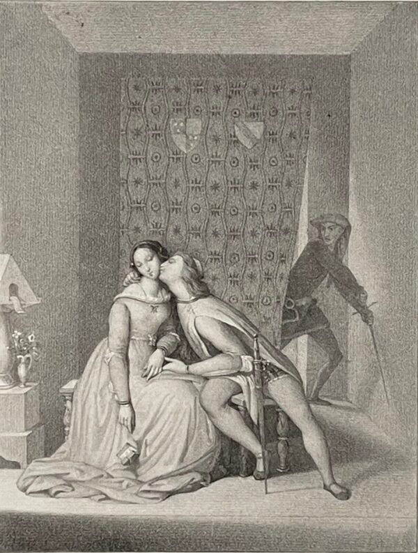 Francesca da Rimini d’après Ingres lithographie romantique M. Gsell 1844 Dante